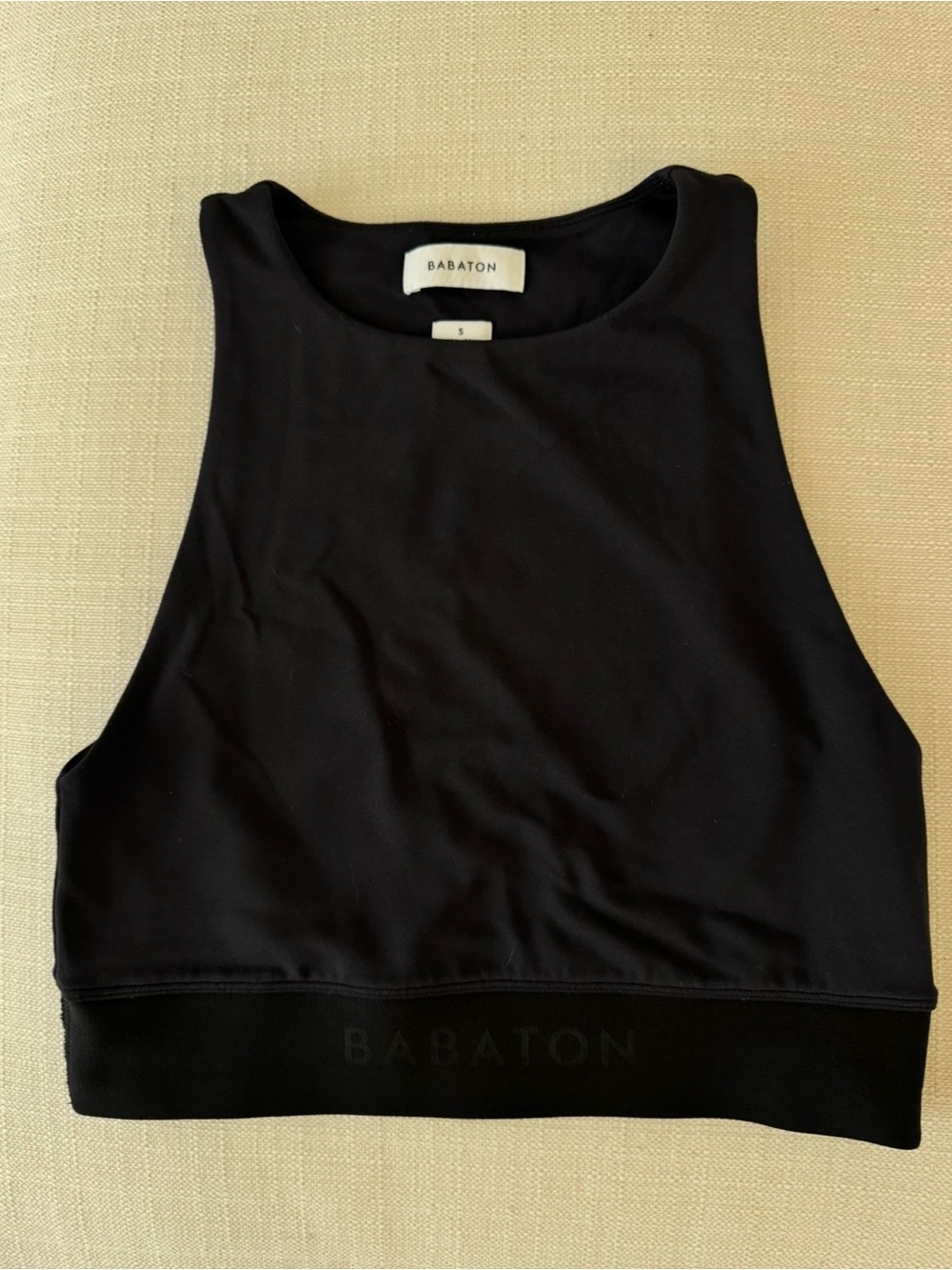 Aritzia Babaton Black Cropped Tank Top - Size S